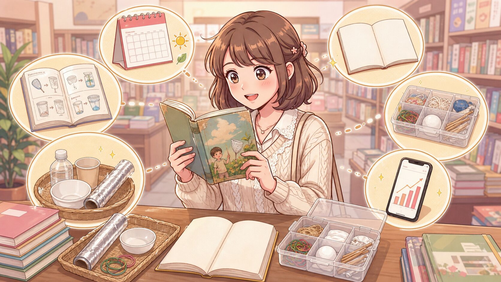 自由研究本を仕入れる前の6項目を確認するあすか
